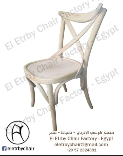 Cross back S wooden chair manufactured by El Etrby Chair Factory