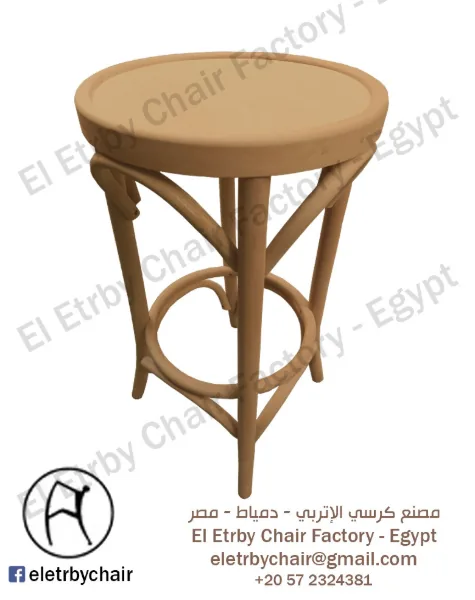 High wooden stool manufactured by El Etrby Chair Factory
